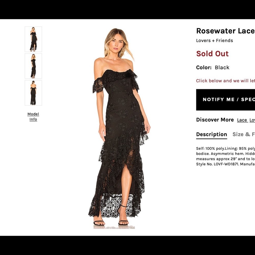 REVOLVE Lovers + Friends Rosewater Lace Gown